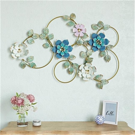 Aspire Home Accents Aspire Home Accents 6985 Kamea Metal Flower Wall Decor; Multi Color 6985